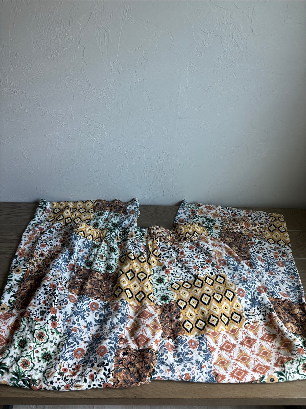 Patterned Floral & Geometric Pants- Multicolor - Picture 7 of 7